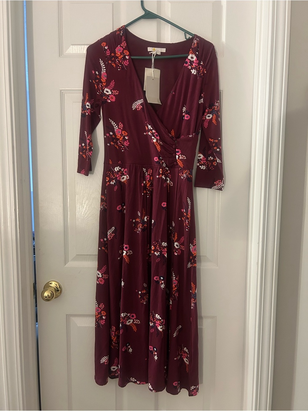 Boden Wine Red Floral Knit maxi-dress
